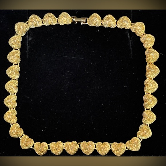 Gold Tone Vintage Heart Necklace - Picture 6 of 7